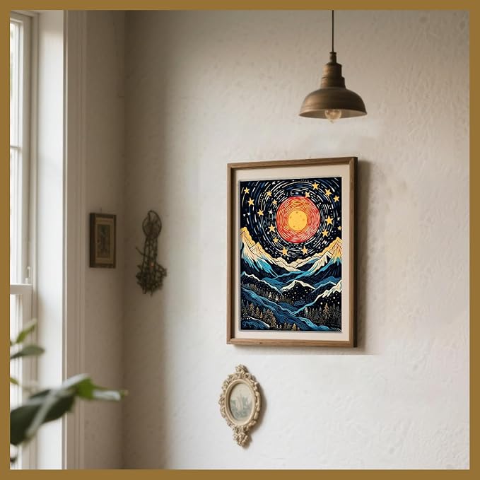 DOTSOPS Mountain Diamond Art Painting Kits DIY Paint by Diamonds for Adults | Crafts DIY 5D Diamond Art Packs Kits for Adults,Round Full Drill for Beginner,Home Wall Decoration Gift 11.8 x 15.7 Inches