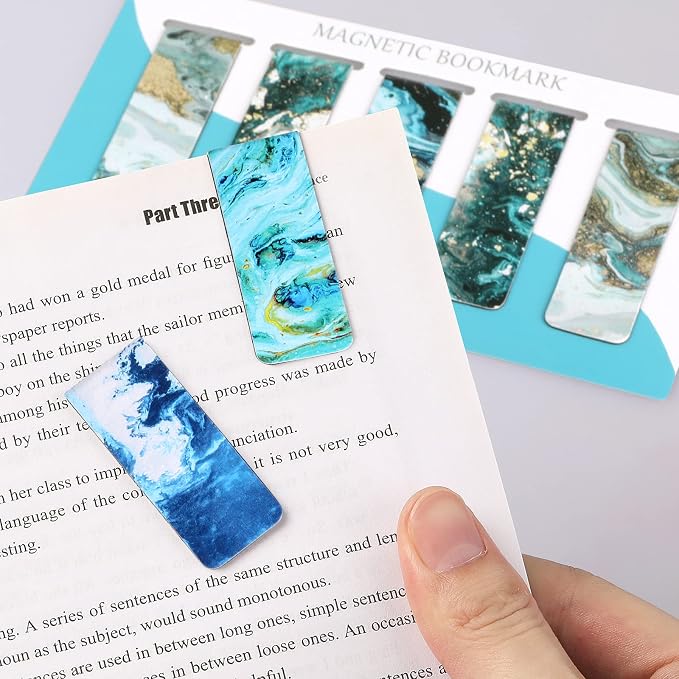 30 Pieces Bookmarks, Magnetic Bookmarks for Women, Men, Book Lovers, Page Markers for Students Teachers Reading (Multi Ocean)