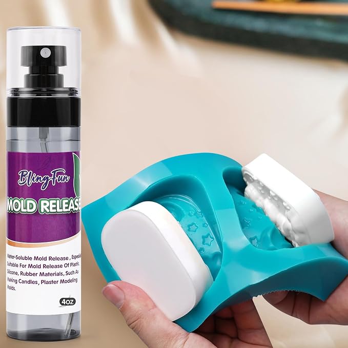 BlingFun Mold Release Spray for Candle Making & Epoxy - Uniform Coverage Fast Drying Non-Stick, Professional Grade Silicone Based Release Agent, Easy to Clean Extends Mold Life