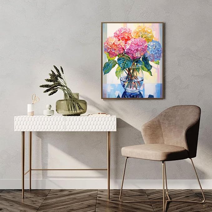 Hydrangea Diamond Painting Kits for Adults,Flowers Diamond Art 12x16inch | Diamond Art Kits for Adults 5D Diamond Painting Flowers,DIY Full Drill Diamond Painting Flower Gem Art and Crafts