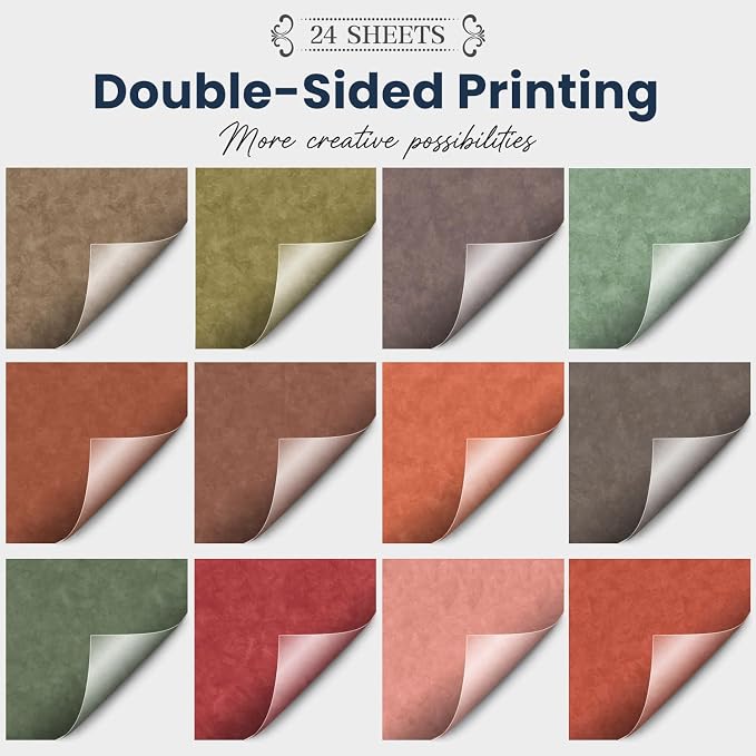 12×12 Boho Scrapbook Paper Vintage Flower Patterned Papers Pad,24 Sheets Double-Sided Bobo Floral Scrapbooking CardStock Paper Pad for Holiday Cardmaking DIY Origami Papers.