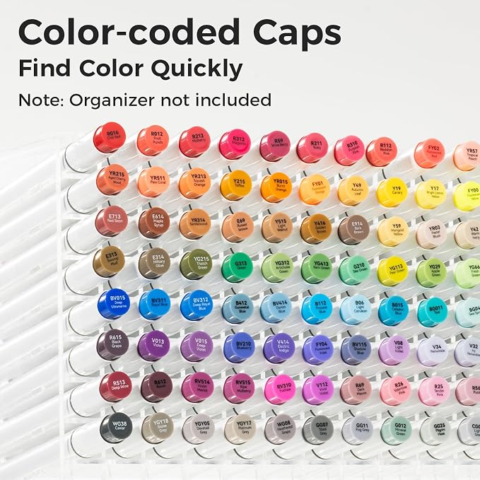 Ohuhu Alcohol Markers 104 Colors Brush& Chisel for Adults Cozy Coloring | AP Certified Refillable Art Marker, Dual Tips Alcohol-based for Artists Beginners Drawing Illustration Sketching, Honolulu