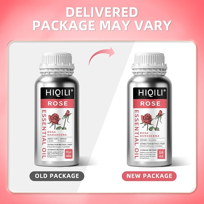 HIQILI Rose Essential Oil Large Capacity for Skin Care & Candle Making