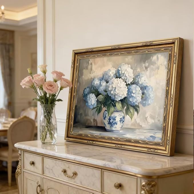 ARPADAMO Diamond Art Kits for Adults,5D Vintage Hydrangea Diamond Painting DIY Flowers Diamond Art Diamond Painting Kits for Adult,Round Full Drill Diamonds, Diamond Art Kits for Home Decor-12x16inch