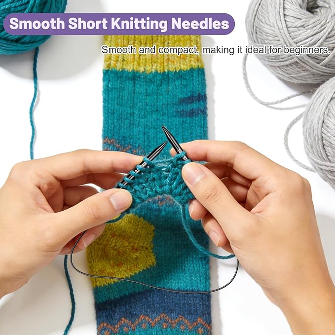 Katech Short Interchangeable Knitting Needles Set-Circular Knitting Needles