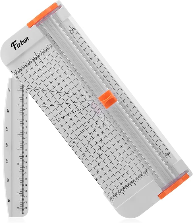 Firbon A4 Paper Cutter, 12 Inch Paper Trimmer with Extened Ruler, White