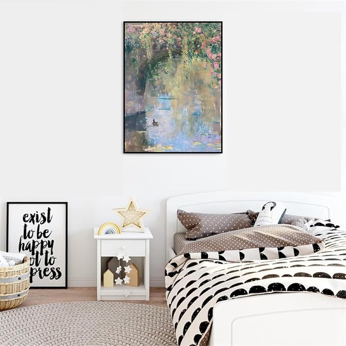 VIGEGU Pond Paint by Numbers Kit for Adults Beginner16x20 Inch | Easy Adult Paint by Number Kits on Canvas DIY Painting for Beginners Art by Numbers for Home Wall Decor