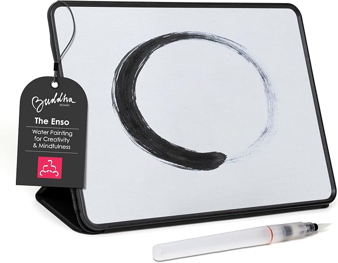 Buddha Board Enso – Portable Water Painting Board with Brush – Reusable Zen Drawing Canvas for Mindfulness, Meditation, and Creative Relaxation – Travel Art Set