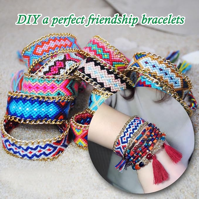 LE PAON 50 Skeins Embroidery Floss Rainbow Color Per Pack Cross Stitch Threads Friendship Bracelets Floss Crafts Floss (50)