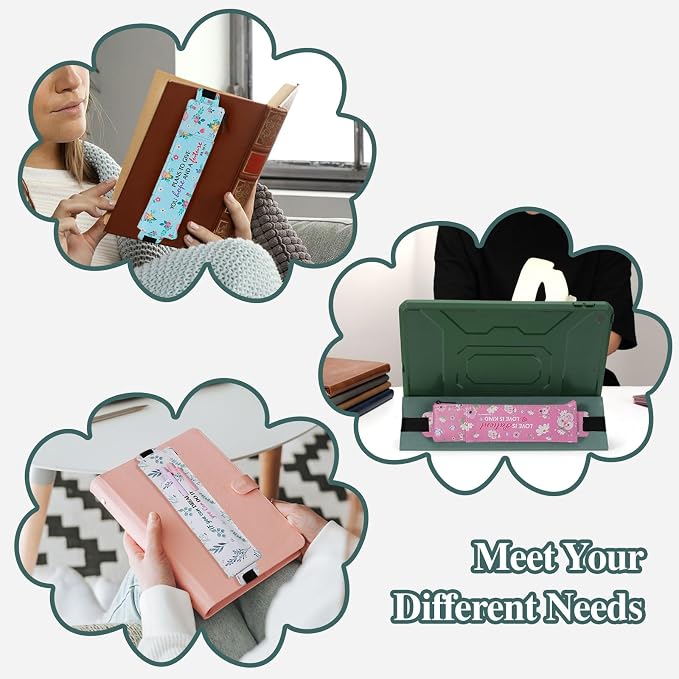 MoKo Elastic Pen Holder for Notebook, 4 Pack PU Leather Pouches with Pocket