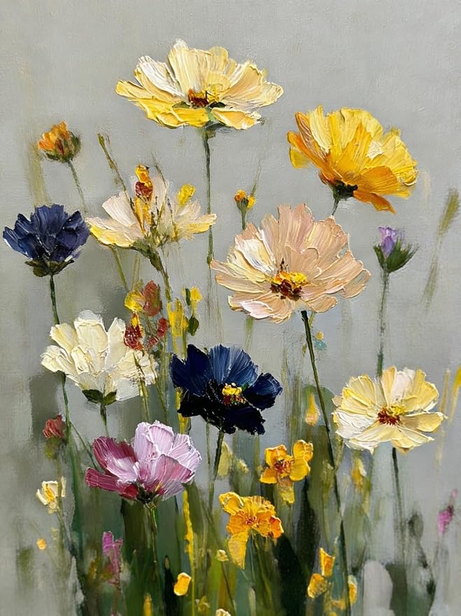 CHWGLFGG 5D Wild Flowers Diamond Art Kits for Adults Beginners 12x16in | Floral Diamond Painting Kits DIY Full Round Drill Paint by Diamonds Dot Gem Art for Adults, Home Wall Decor