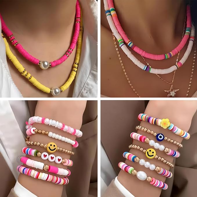 YMSDZHL 7100PCS 48 Color Polymer Clay Beads Friendship Bracelet Making Kit