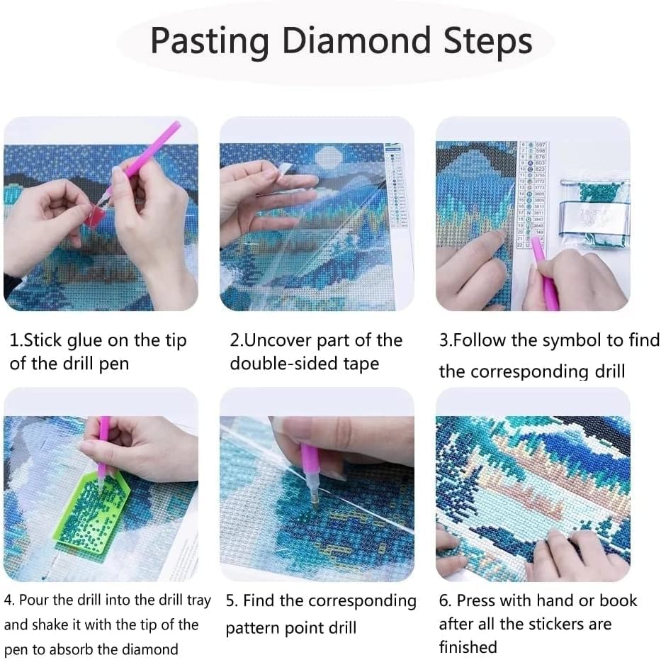 GEWOUVIN Beach House Diamond Art Kits for Adults,Diamond Painting Kits for Adults Beginners, DIY Full 5D Round Drill Gem Art Kits for Gift Home Wall Decor【15.7x11.8inch】