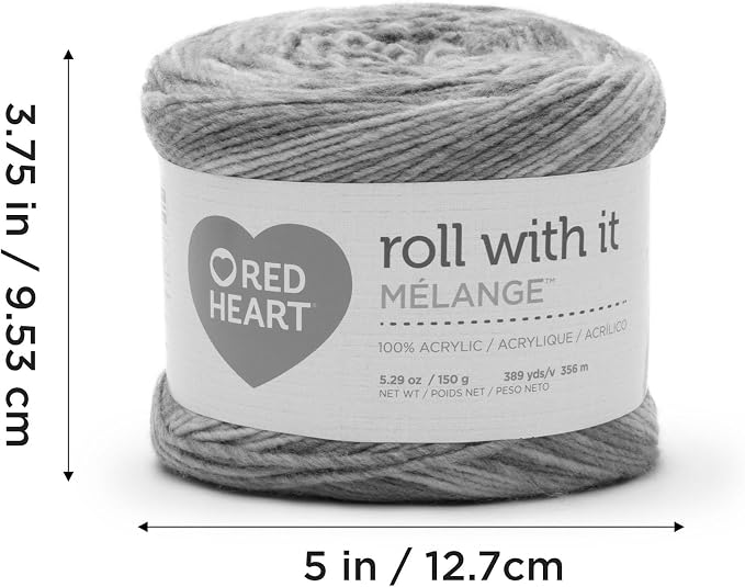 Red Heart Roll with It Melange Yarn for Crocheting, Theater, 3-Pack