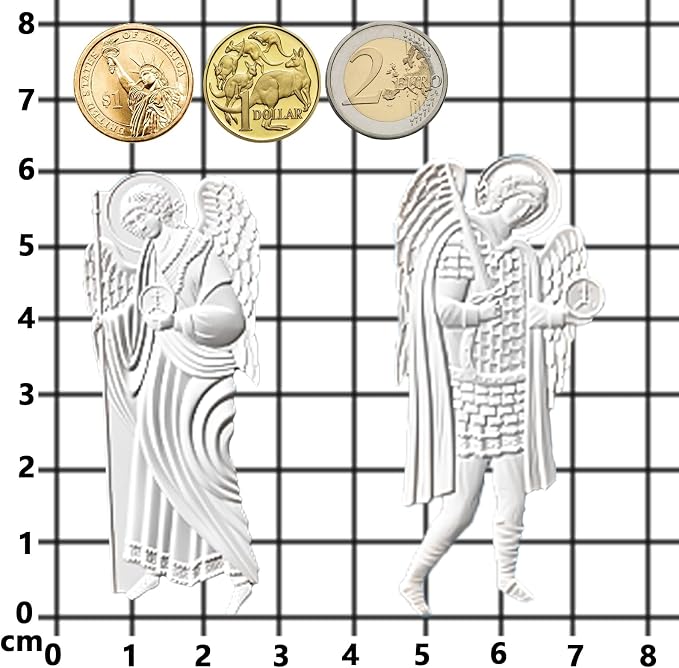 Art Molds for Polyclay Air Dry Clay Plaster, 2 Carved Archangel Symbols
