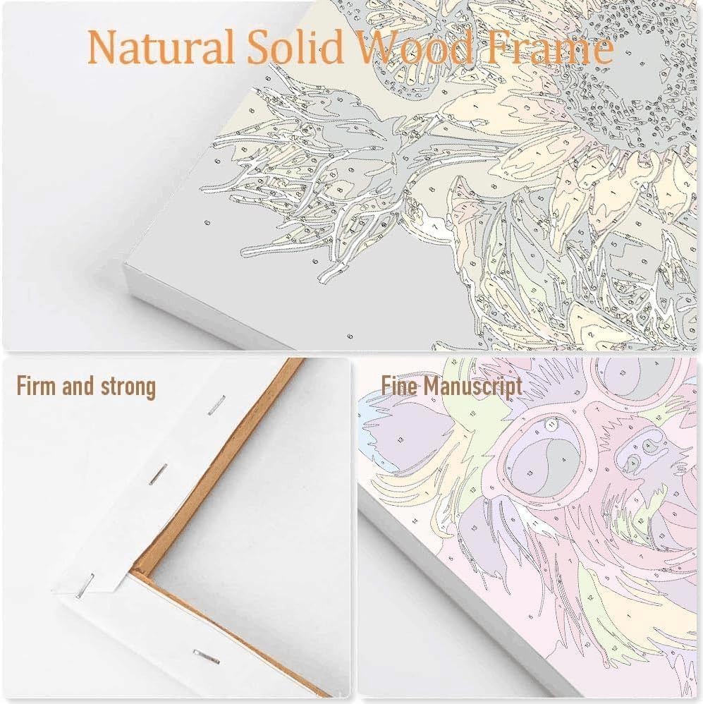 MIRCVSH Moon Forest Paint by Numbers Kits for Adults Beginners-Plant Paint by Number for Adults with Wooden Framed,Paint by Numbers for Adults Home Wall Decoration and Gifts 12X16 inch