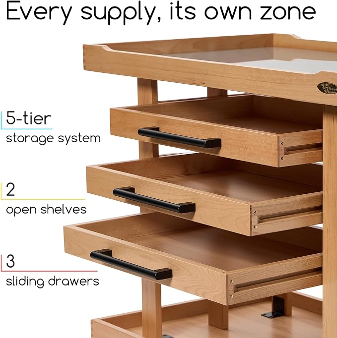 MEEDEN Extra Large Art Supplies Storage Cart: 5-Tier Utility Rolling Cart