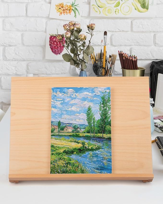 5-Position Tabletop Easel, Adjustable Angle Drafting Table Easel Drawing and Sketching Board, 18 1/2 Inches by 14 1/8 Inches