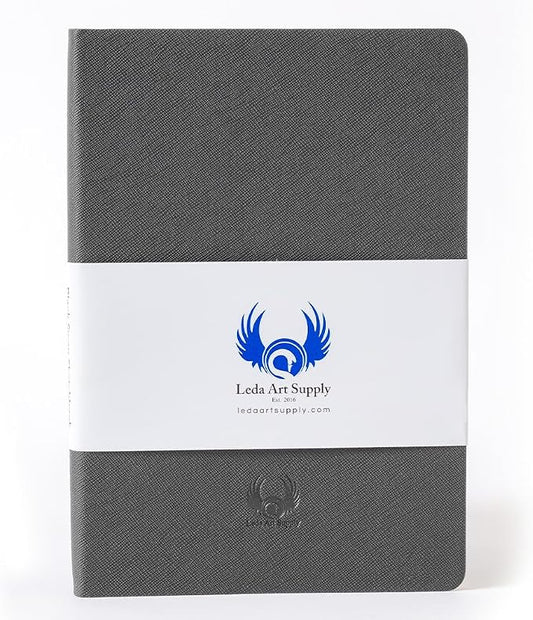 Square-Shaped Sketchbook, 5.5 x 5.5 inches, Lays Flat Flexible Sketch Book for Artists, Ideal for Ink, Water Color, Pen, Pencils, 160 Tear Resistant Pages, Size: Square Small, Leda Art Supply (Iris)