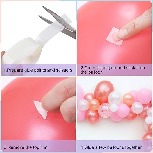 Phinus 3000 Pieces Glue Points, Balloon Tape, Sticky Dots, Double Sided Glue Points, Balloon Sticky Dots for Craft, Wedding Decoration, Stick Photos