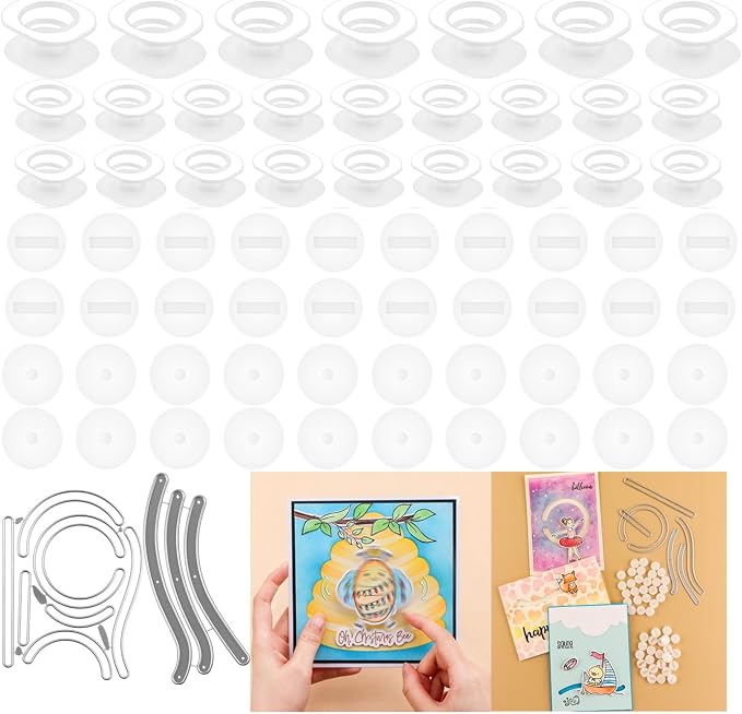 202 Pcs/Set Mini Action Wobbles,Self-Adhesive Springs,Small Wobblers Movers Gliders for Slider Cards;Rotating Sliding for Card Making DIY Scrapbooking Arts Projects Handmade Crafts Embellishments