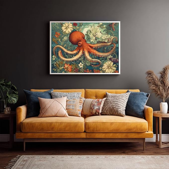 Octopus Paint by Numbers Kit for Adults, 16x20 inch | DIY Painting Kits Crafts for Adults, Relieve Stress, Gift, Home Wall Decor