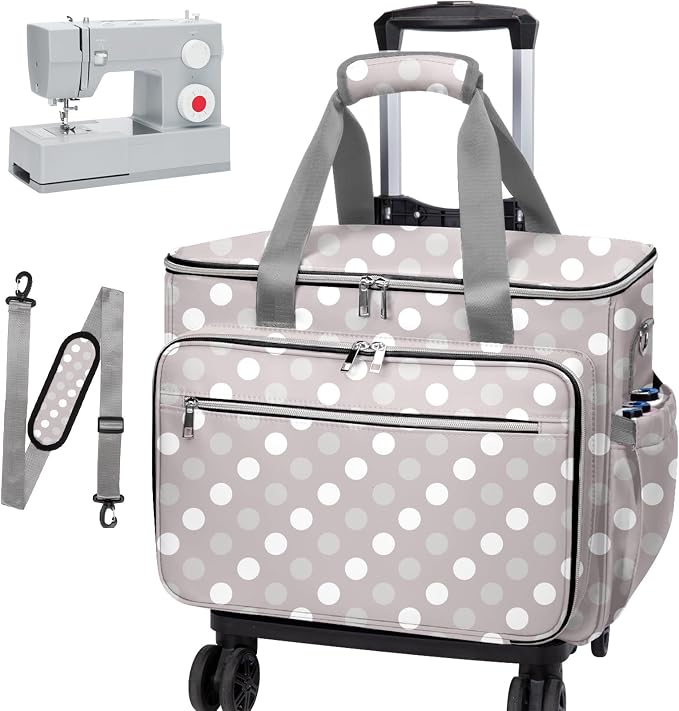 Anitor Rolling Sewing Machine Case with Wheels and Removable Bottom Padding