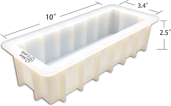 Loaf Soap Silicone Mold 10 Inch Rectangular White DIY Handmade Swirl Tool