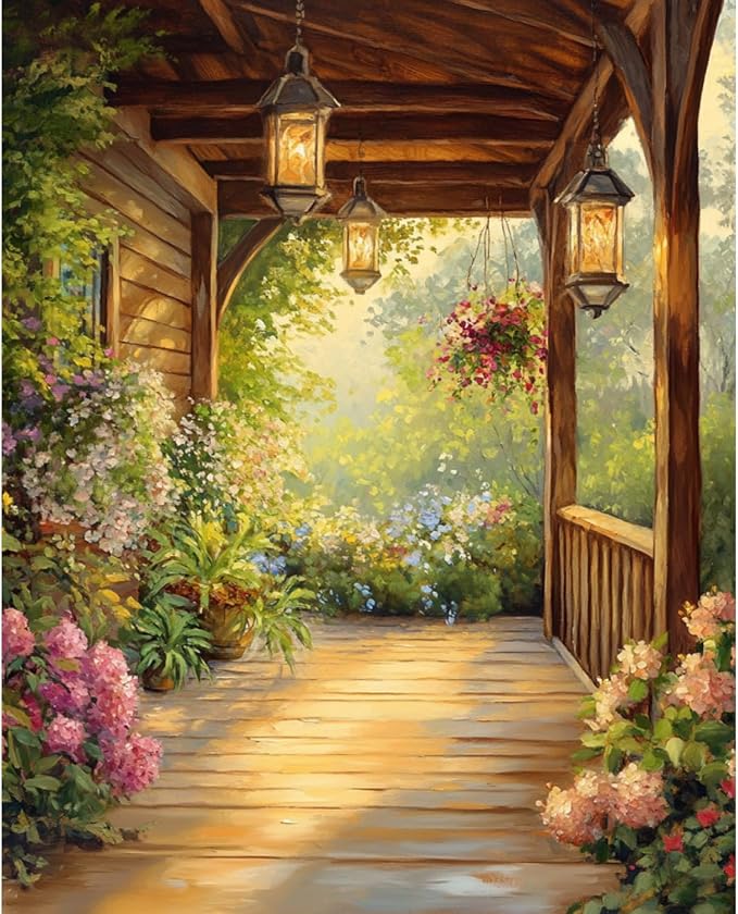 Banket Paint by Numbers Kit for Adults Beginner Landscape DIY Painting Kits for Adults Flowers Easy Adult Paint by Number Kits on Canvas Color by Numbers for Gifts Home Wall Decor 16x20 Inch