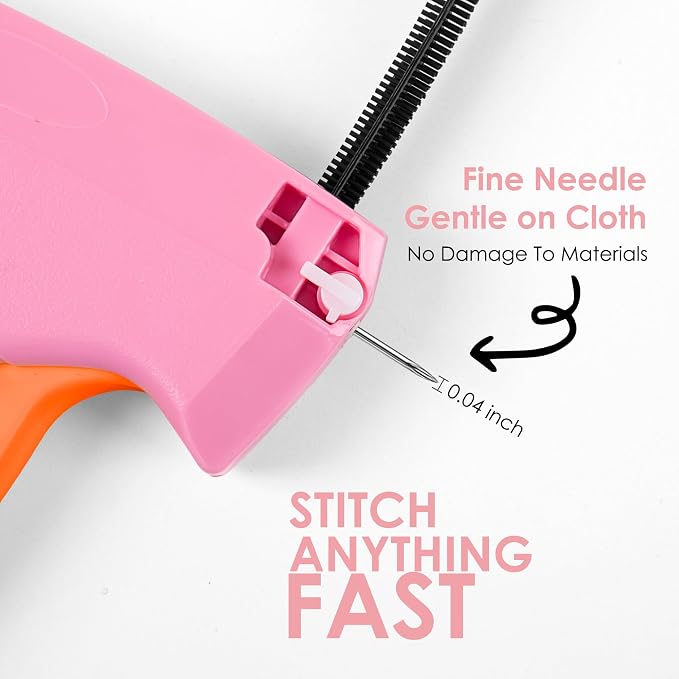 Stitch Gun for Clothes - Handheld Stitch Gun Quick Clothing Fixer - Tagging Gun - Includes 6 Needle, 1000 Black Fasteners & 1000 White Fasteners