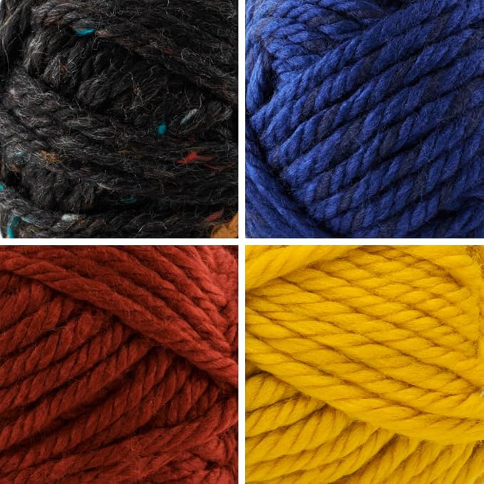 Lion Brand Yarn, Hometown Super Bulky Yarn, Arcade Pack, 4 Skeins