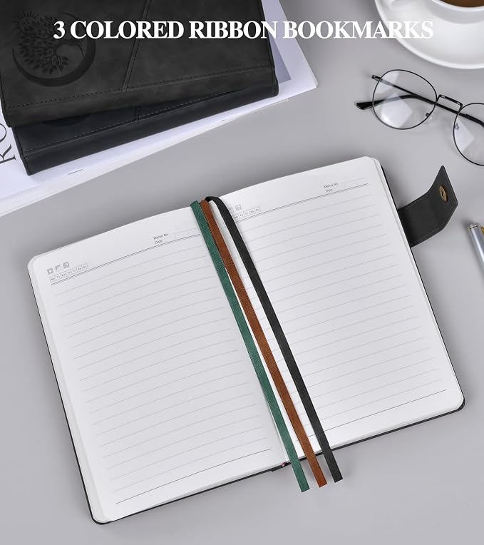 PAIBAS Lined Journal Notebook for Men, A5 Leather Journals for Writing Women, Hardcover Notebooks for Work,School,Note Taking,Travel,Business,Personal daily Diary,200 Page College Ruled (5.9" x 8.4")