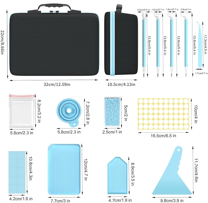 VANSUNS Diamond Painting Storage Containers Kits, Thickened Waterproof Portable Bead Storage Boxes for Diamond Painting Accessories and Tools, 160 Square Bottles