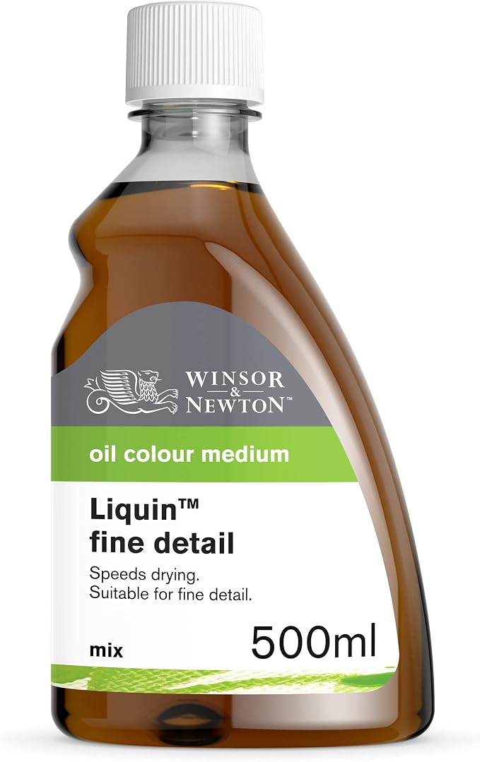 Winsor & Newton Liquin Fine Detail Medium, 500ml (16.9-oz) Bottle | Most Fluid Liquin, Produces Low Viscosity, Allows Faster Drying, For Fine Details, Glazing & Blending, Yellowing-Resistant