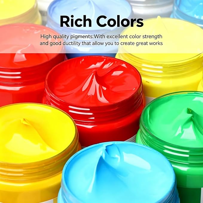 Professional Heavy Body Acrylic Paint Set, 9 Colors 220ml/7.44oz