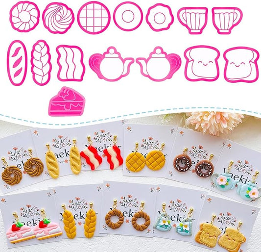 Food Shape Polymer Clay Cutters Set – Molds, Clay Cutters for Polymer Clay, Clay Earring Tools（Non-Food Items）