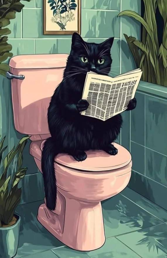 Diamond Art Kits for Adults,fun Black Cat Diamond Painting Kits 12 x 16in