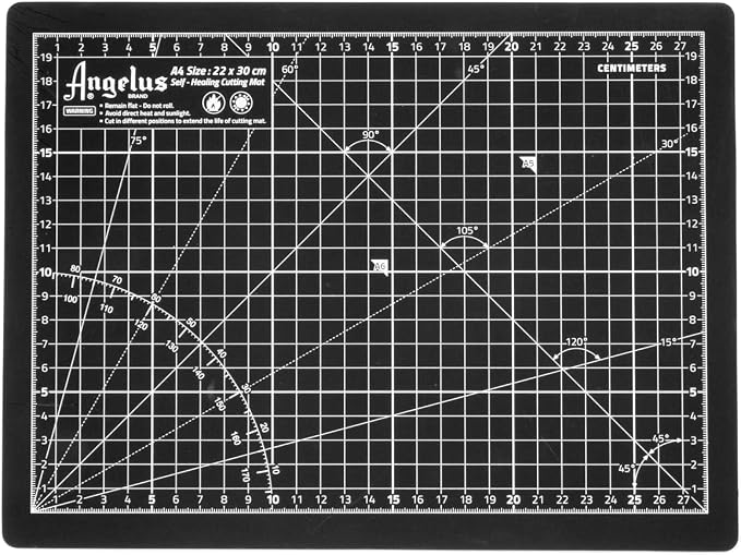 Angelus Self-Healing Cutting Mat, Double Sided, Non-Slip, Durable, Scratch-Resistant Rotary Cutting Board for Leather, Craft, Fabric, Quilting, Sewing, Scrapbooking Projects (9" x 12")