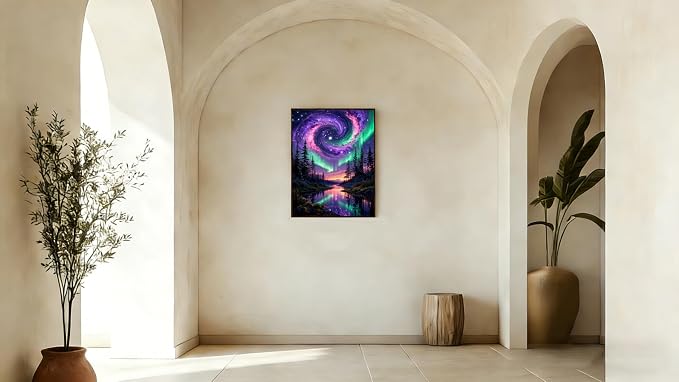 Aurora Borealis 5D Diamond Painting Kits for Adults, Starry Galaxy 12x16"