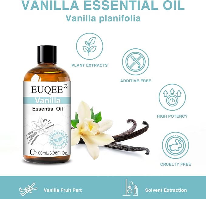 EUQEE Vanilla Essential Oil for Skin Care 118 ml/4Fl.Oz