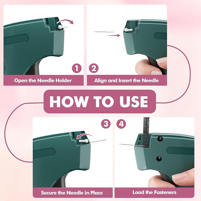 Stitch Gun for Clothes, Tagging Gun, Quick Clothing Fixer, Green