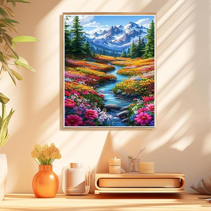 KICHANG Landscape Paint by Numbers Kit for Adults Beginner (Without Frame)