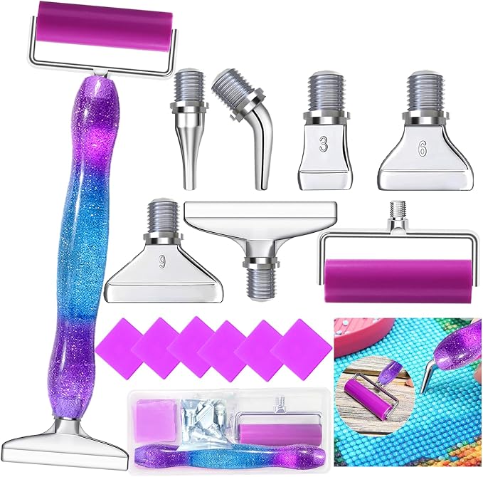Diamond Painting Pen,Diamond Art Pen,Resin 5D Diamond Painting Pen Kit Tool Accessories (Purple Silver)