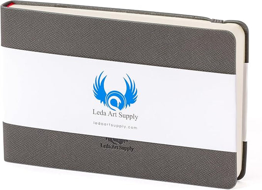 Leda Art Supply Pocket Landscape-Shaped Sketchbook, 5.5 inches x 3.3 inches, Lays Flat Flexible Sketch Book for Artists, Ideal for Ink, Water Color, Pen, Pencils, Size: Small Landscape