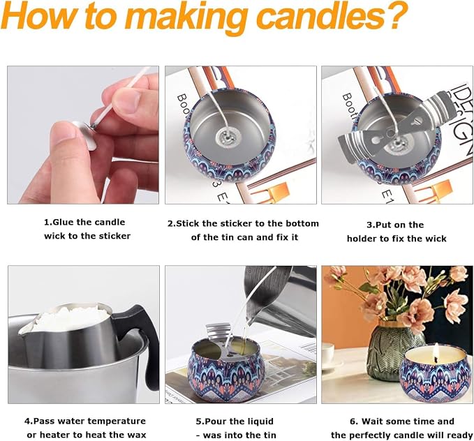 BBAXI Candle Making Kit - 32oz Pouring Pot, 16oz Soy Wax Candle Making | Candle Making Kit for Home Decor&Gift,Contains soy wax&Wooden Wick Holders&Candle Wicks&Thermometer&Spoon for Beginners