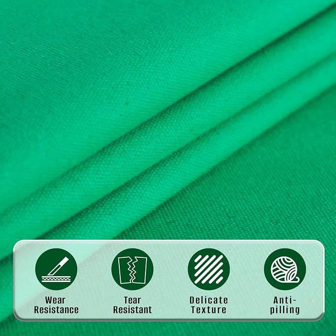 10oz Heavy Duty Cotton Canvas Fabric 60" x 40", Thick Cotton Duck Cloth for Painting, Sewing, Crafts, Tote Bags, Embroidery, Home Decor, Drop Cloth (Green)