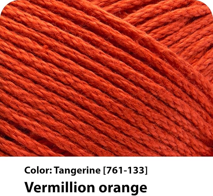 Lion Brand Yarn, 24/7 Cotton Yarn, Tangerine, Orange, 1 Pack