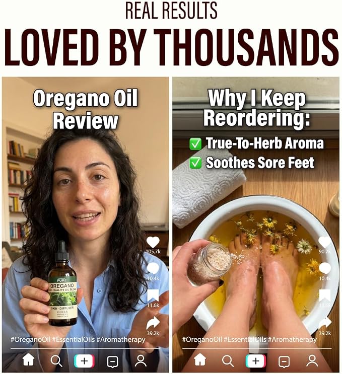 100% Pure Oregano Oil 4 Fl Oz - Oregano Essential Oil for Hair and Skin | Oil of Oregano for Nails, Foot Soak, Diffuser, Aromatherapy - Carvacrol-Rich, Non-GMO, Undiluted, with Dropper
