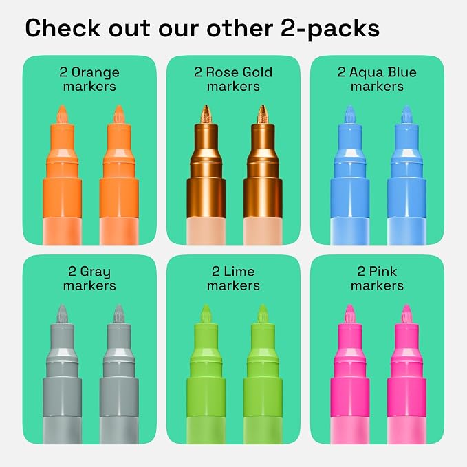 ARTISTRO Brown Acrylic Paint Markers - 0.7mm Extra Fine-Tip - Set of 2
