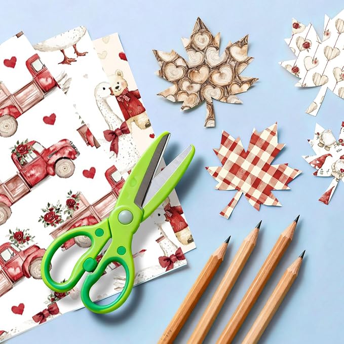 Valentine Scrapbook Paper 6×6, 24 Sheets Scrapbooking Supplies Kit, Single-Sided Patterned Cardstock Supplies for Card Making, Designer Planner Journals